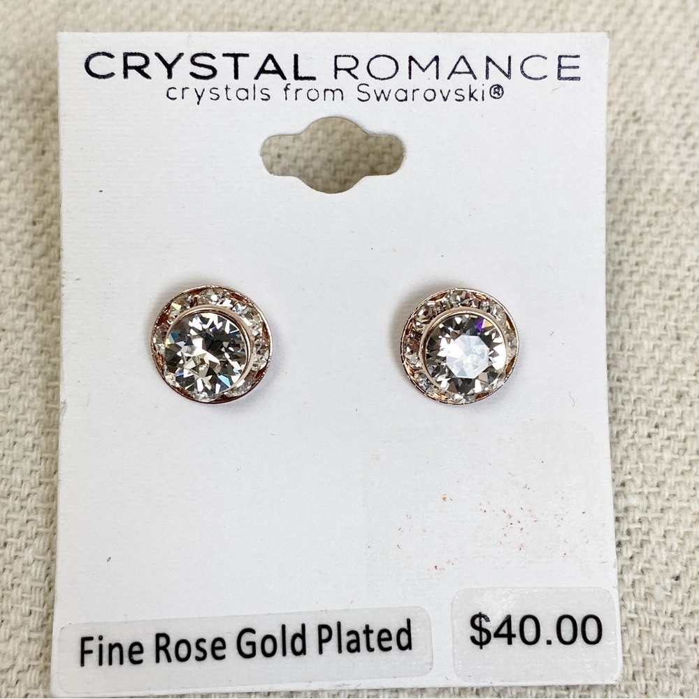 Crystal Romance Swarovski Crystal rose gold stud earrings